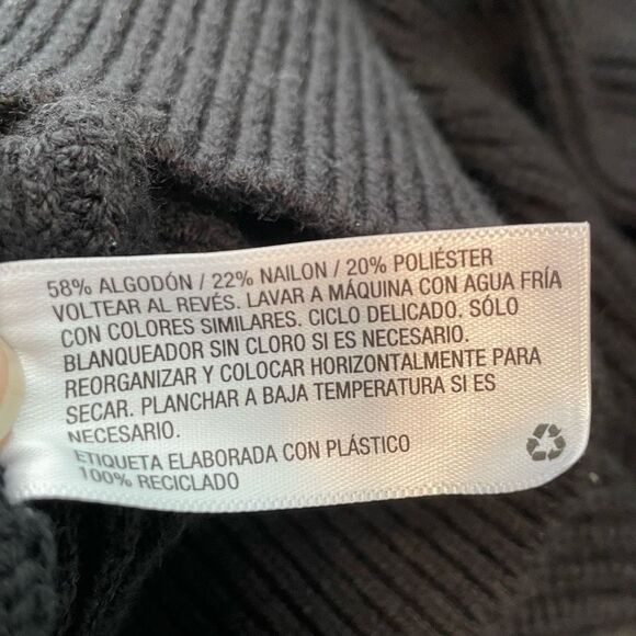 A New Day Mock Neck Cutout Sweater Black Ribbed Knit Long Sleeves XL - Picture 12 of 13